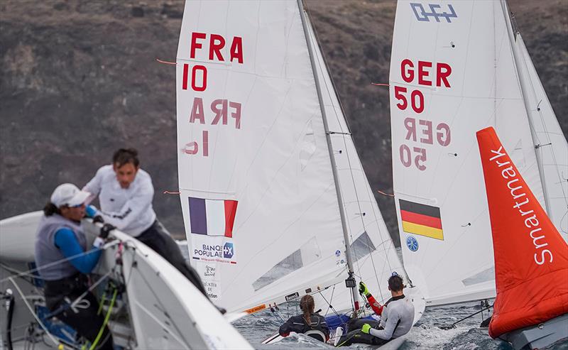 Staying upright was one of the biggest challenges - Lanzarote International Regatta 2023 photo copyright Sailing Energy/ Lanzarote Sailing Center taken at Lanzarote Sailing Center and featuring the 470 class