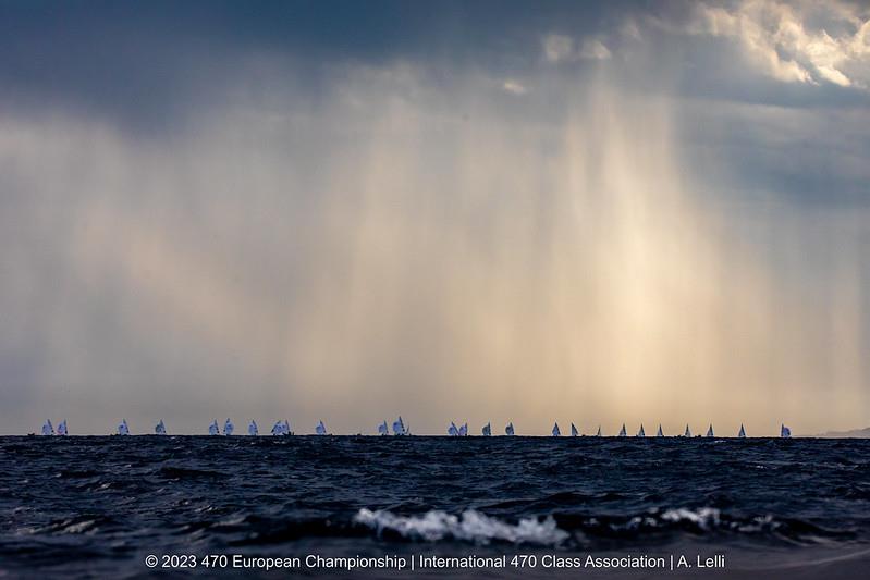 470 Europeans in San Remo, Italy day 1 photo copyright A Lelli taken at Yacht Club Sanremo and featuring the 470 class