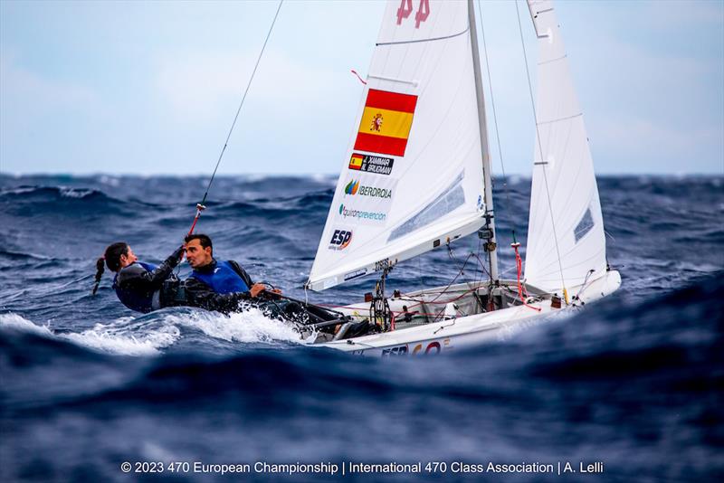 Racing abandoned eventually - 470 Europeans in San Remo, Italy day 2 photo copyright A Lelli taken at Yacht Club Sanremo and featuring the 470 class