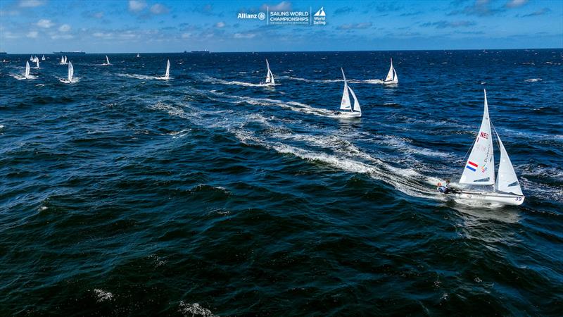 2023 Allianz Sailing World Championships Day 2 photo copyright Sailing Energy / World Sailing taken at  and featuring the 470 class