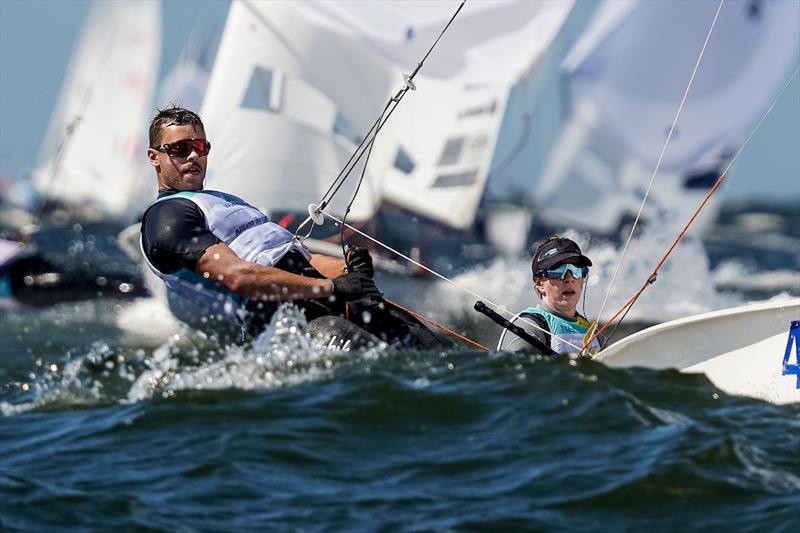 Brittany Wornall/Sam Street - Mixed 470 - NZL - Day 2, 2023 Allianz Sailing World Championships, The Hague, August 12, 2023  - photo © Sailing Energy / World Sailing
