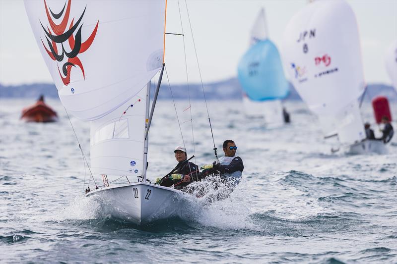 470 Worlds in Llucmajor Day 1: Ai Yoshida & Yugo Yoshida (JPN) photo copyright Bernardí Bibiloni / Int. 470 Class taken at Club Nàutic S'Arenal and featuring the 470 class