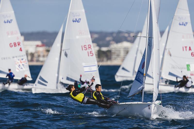 Tetsuya Isozaki & Yuri Seki (JPN) on 470 World Championship in Llucmajor, Mallorca, Day 4 - photo © Bernardí Bibiloni / Int. 470 Class