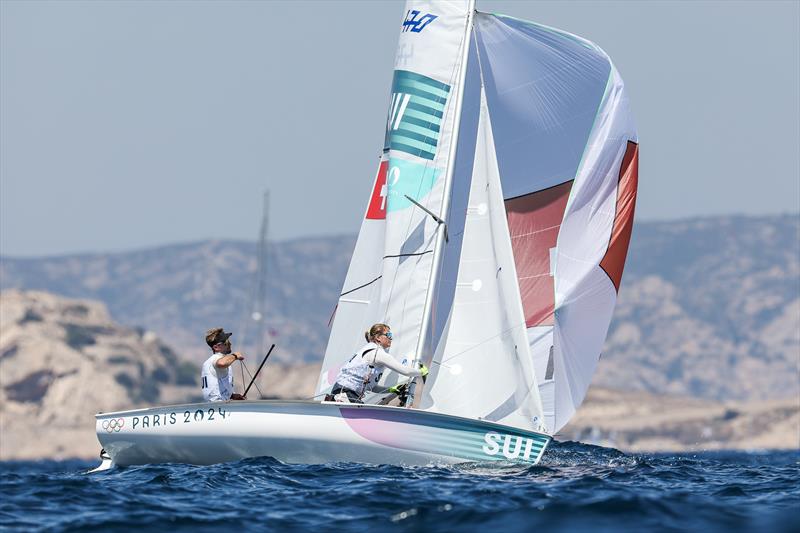 Yves Mermod/Maja Siegenthaler - SUI - Mixed 470 - Day 8 - Marseille - Paris2024 Olympic Regatta - August 4, 2024 photo copyright World Sailing / Sander van der Borch taken at Yacht Club de France and featuring the 470 class