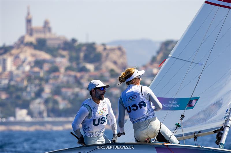 USA - 470 - Paris 2024 Olympic Sailing Competition photo copyright Robert Deaves / www.robertdeaves.uk taken at  and featuring the 470 class