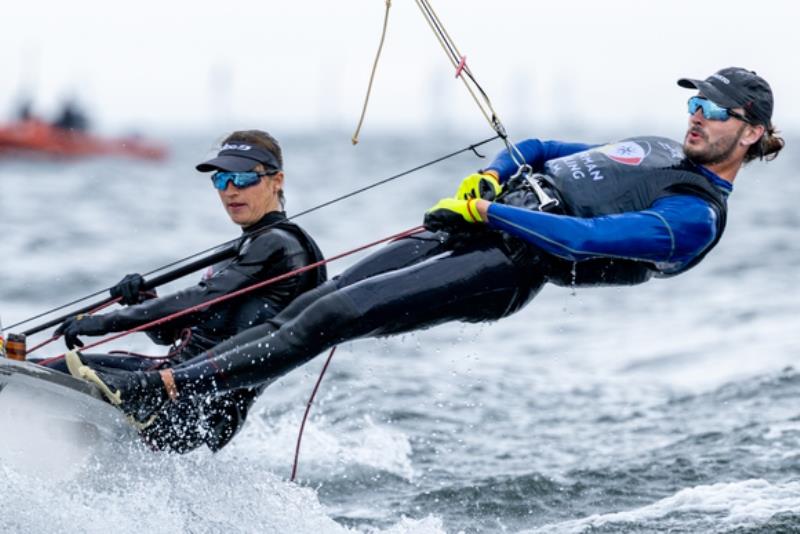 Theresa Löffler and Christopher Hoerr were the best Germans in the 470 and moved up to fourth place at Kiel Week - photo © Christian Beeck / Kieler Woche