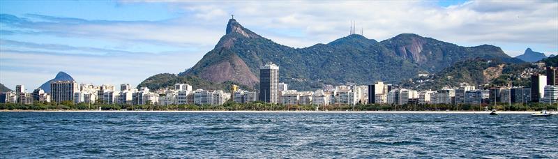 Christ the Redeemer is surprisingly small in the context of the other landforms - Rio 2016 - July 2016 - photo © Richard Gladwell - Sail-World.com/nz