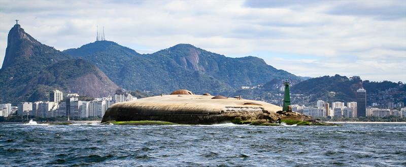 Forte da Laje with Christ the Redeemer in left background - Rio 2016 - July 2016 - photo © Richard Gladwell - Sail-World.com/nz