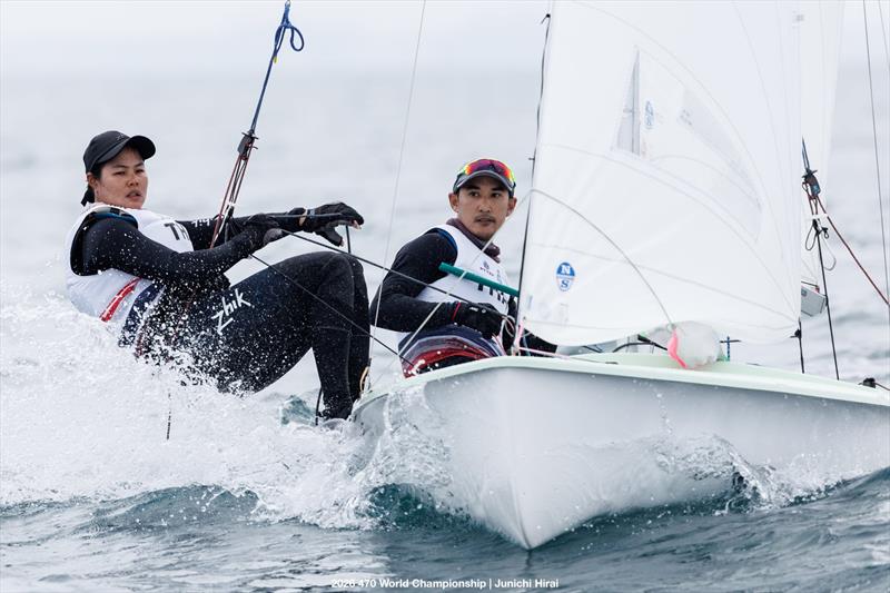 470 World Championship 2026 in Enoshima - day 2, Navee Thamsoontorn and Nichapa Waiwai (THA) - photo © Junichi Hirai / 470 Worlds 2026