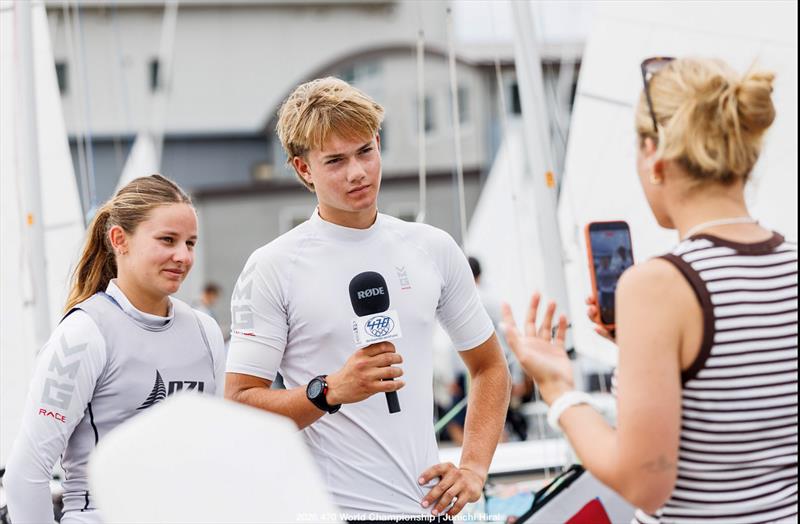 Tessa Clinton and Will Mason (NZL) - 470 Worlds - Enoshima - Japan - August 2026 - photo © Junichi Hirai / 470 Worlds 2026