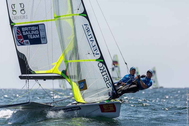 49er Europeans silver for John Pink and Stuart Bithell in Porto photo copyright Ricardo PintoJoao Ferrand / 49er Porto 2015 taken at Clube de Vela Atlântico and featuring the 49er class