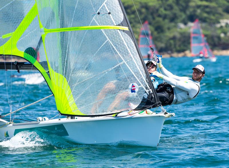 Joel Turner and Tom Siganto on day 1 of Sail Sydney 2015 photo copyright Robin Evans taken at Woollahra Sailing Club and featuring the 49er class