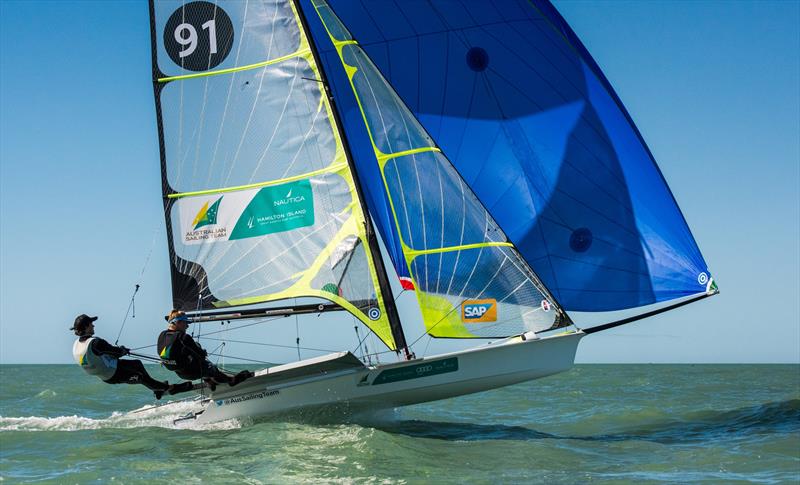 Racing on day 4 of the Nacra 17, 49er & 49erFX Worlds in Clearwater, Florida - photo © Jen Edney / EdneyAP / 49er Class