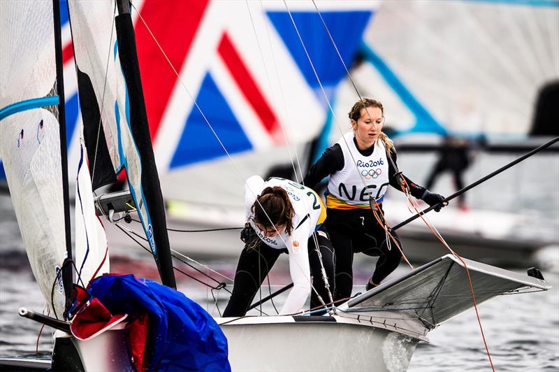Annemiek Bekkering & Annette Duetz ahead of the Rio 2016 Olympic Sailing Competition photo copyright Sailing Energy / World Sailing taken at  and featuring the 49er class
