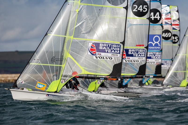 49er fleet during the 2017 RYA Olympic Classes National Ranking series finale photo copyright Paul Wyeth / RYA taken at Weymouth & Portland Sailing Academy and featuring the 49er class