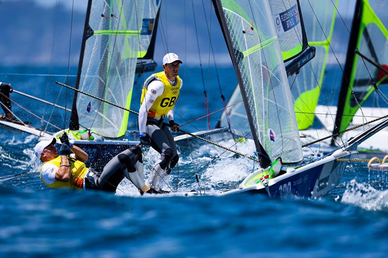 Dylan Fletcher & Stu Bithell in the Men's 49er on Tokyo 2020 Olympic Sailing Competition Day 5 photo copyright Sailing Energy / World Sailing taken at  and featuring the 49er class