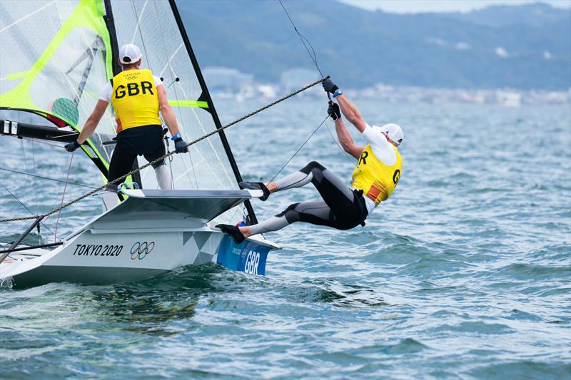 Dylan Fletcher & Stu Bithell in the Men's 49er on Tokyo 2020 Olympic Sailing Competition Day 6 photo copyright Sailing Energy / World Sailing taken at  and featuring the 49er class
