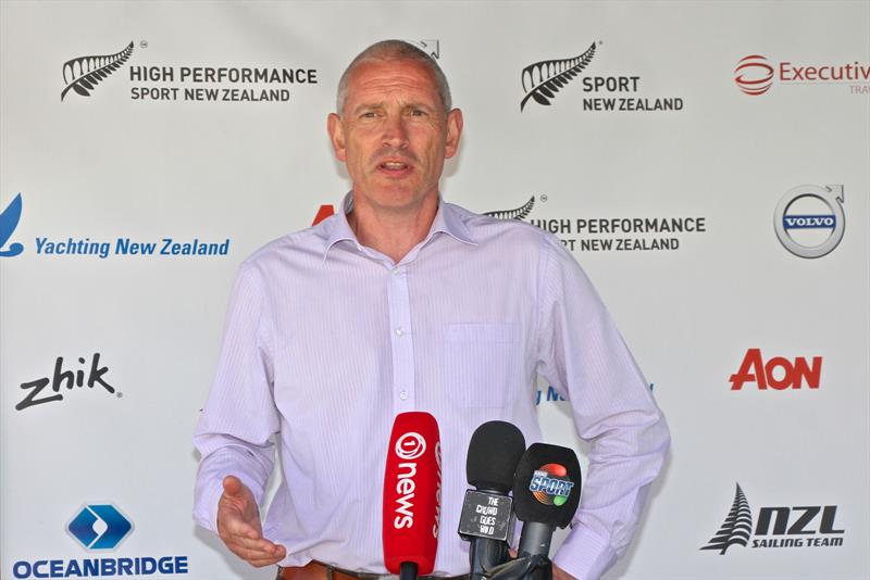 Stuart Turner, ATEED head of Major Events speaking at the announcement of the three world championships,. March 14, 2018 photo copyright Richard Gladwell taken at Yachting New Zealand and featuring the 49er class