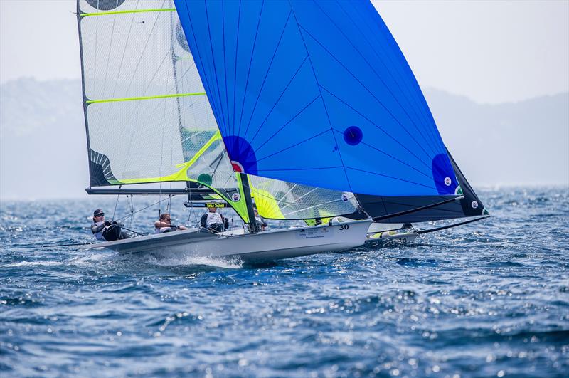 49er - Medal Racing - Sailing World Cup Hyeres, April 28, 2018 photo copyright Jesus Renedo / Sailing Energy taken at  and featuring the 49er class