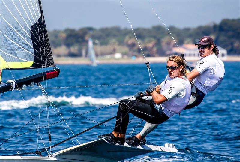 Medal Racing - Sailing World Cup Hyeres, April 28, 2018 photo copyright Jesus Renedo / Sailing Energy taken at  and featuring the 49er class