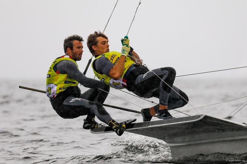 Jonas Warrer and Jakob Jensen photo copyright Christian Beeck / www.segel-bilder.de taken at Kieler Yacht Club and featuring the 49er class