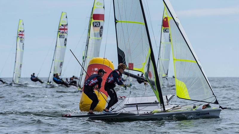 2018 49er, 49erFX and Nacra 17 European Championship - Day 1 photo copyright Drew Malcolm - www.drewmalcolm.com.au taken at  and featuring the 49er class