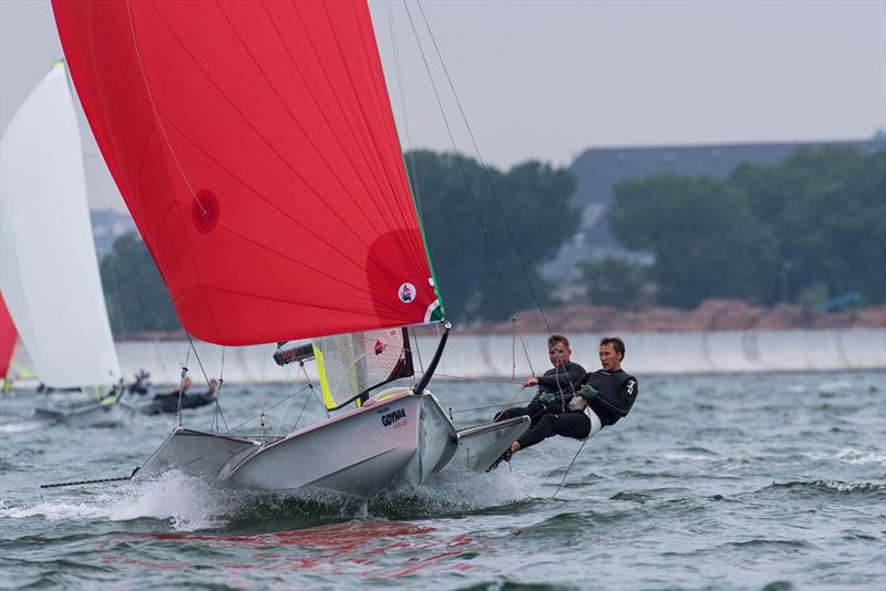 2018 49er, 49erFX and Nacra 17 European Championship - Day 2 photo copyright Drew Malcolm - www.drewmalcolm.com.au taken at  and featuring the 49er class