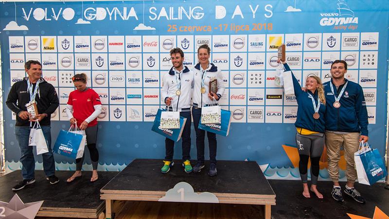 2018 49er & Nacra European Championship - Podium photo copyright Drew Malcolm taken at  and featuring the 49er class