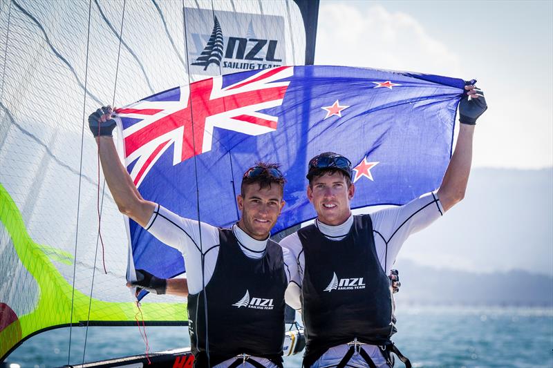 Kiwi sailing superstars Peter Burling and Blair Tuke  photo copyright Jesus Renedo / Sailing Energy taken at Yachting New Zealand and featuring the 49er class