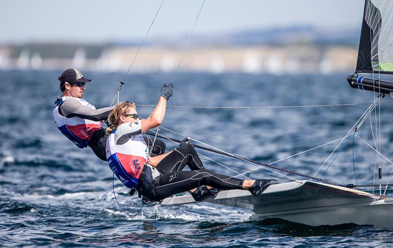 Logan Dunning Beck and Oscar Gunn (NZL) 49er - - Day 3 - Hempel Sailing World Championships, Aarhus, Denmark - photo © Sailing Energy