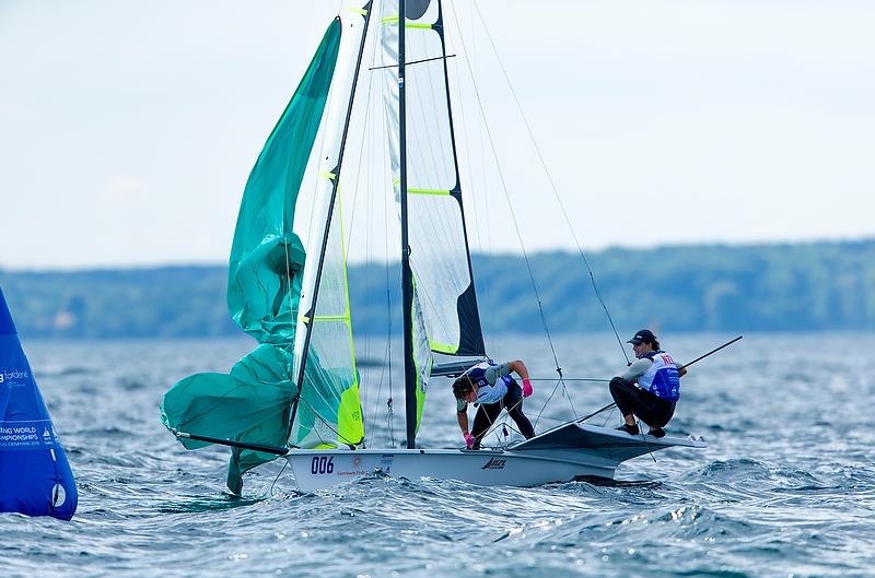 Josh Porebski and Trent Rippey (NZL) - 49er - Day 4 - Hempel Sailing World Championships, Aarhus - August 2018 photo copyright Sailing Energy / World Sailing taken at  and featuring the 49er class