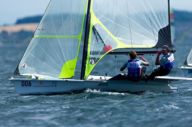 Josh Porebski and Trent Rippey (NZL) - 49er - Day 4 - Hempel Sailing World Championships, Aarhus - August 2018 - photo © Sailing Energy / World Sailing