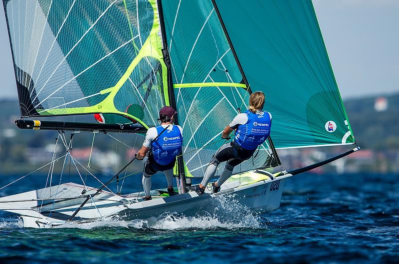 Logan Dunning Beck / Oscar Gunn (NZL) - Day 8 - Hempel Sailing World Championships 2018 - Aarhus, Denmark, August 2018 - photo © Sailing Energy / World Sailing