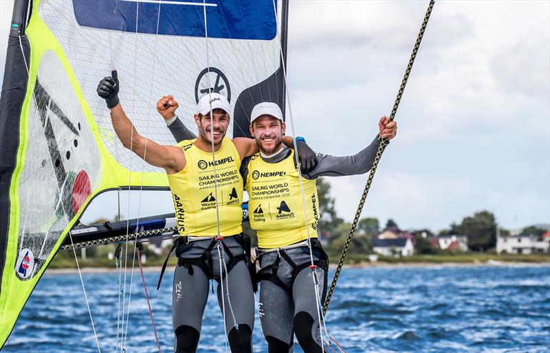 Sime Fantela / Mihovil Fantela (CRO) - 49er - Day 10 - Hempel Sailing World Championships, Aarhus, Denmark, August 2018 photo copyright Sailing Energy / World Sailing taken at  and featuring the 49er class