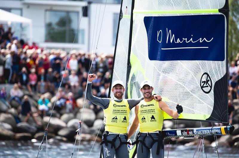 Sime Fantela / Mihovil Fantela (CRO) - 49er - Day 11 - Hempel Sailing World Championships, Aarhus, Denmark - August 2018 photo copyright Sailing Energy taken at  and featuring the 49er class