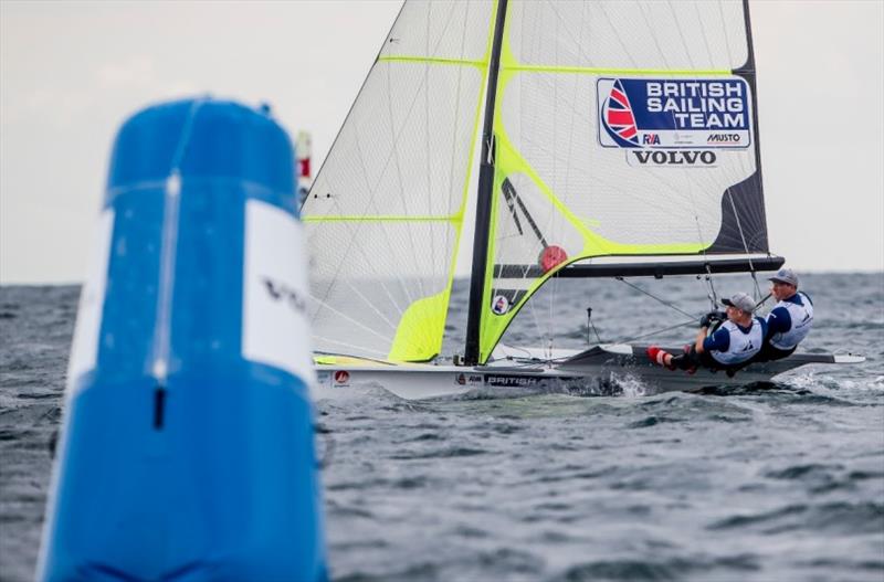 Dylan Fletcher and Stuart Bithell - World Cup Series Enoshima photo copyright Sailing Energy / World Sailing taken at  and featuring the 49er class