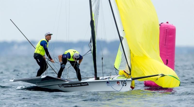 Dylan-Fletcher Scott and Stu Bithell (GBR) in the 49er on Day 2 at World Cup Series Enoshima - photo © Jesus Renedo / Sailing Energy / World Sailing