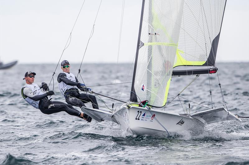 Isaac McHardie / William McKenzie (NZL) - 49er - Sailing World Cup, Enoshima, September 2018 photo copyright Sailing Energy taken at  and featuring the 49er class