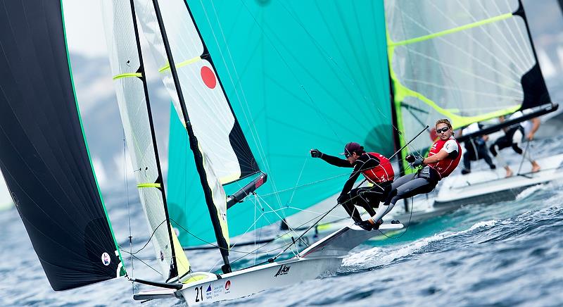 49er -  (NZL) - Day 3 Sailing World Cup, Enoshima - August 13, 2018 photo copyright Jesus Renedo / Sailing Energy / World Sailing taken at  and featuring the 49er class