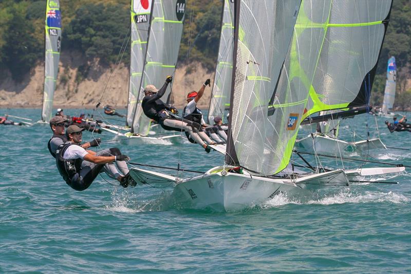 49er class - Day 1, Oceanbridge NZL Sailing Regatta, February 1, 2019 - photo © Michael Brown, Yachting New Zealand