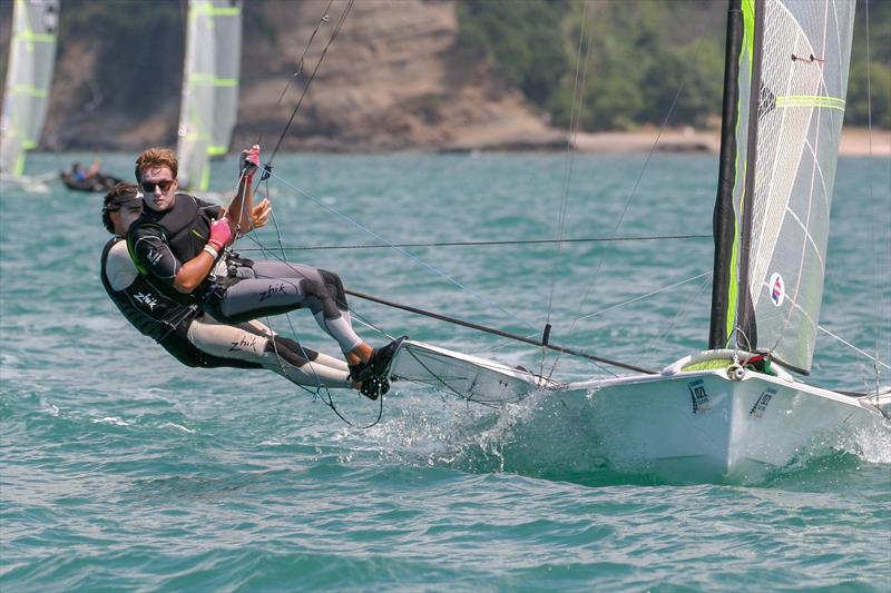 49er - Day 1, Oceanbridge NZL Sailing Regatta, February 1, 2019 - photo © Michael Brown, Yachting New Zealand