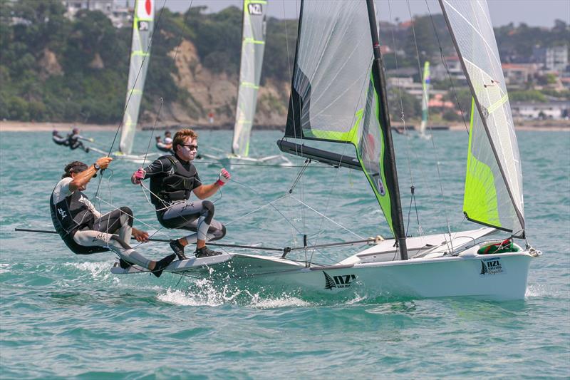 49er - Day 1, Oceanbridge NZL Sailing Regatta, February 1, 2019 photo copyright Michael Brown, Yachting New Zealand taken at Yachting New Zealand and featuring the 49er class