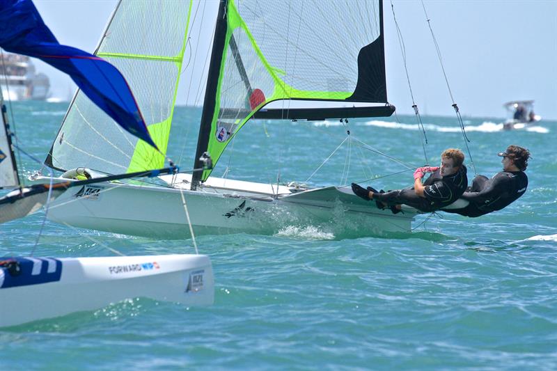 Joseph Porebski and Trent Rippey - 49er - Oceanbridge NZL Sailing Regatta - Day 2 - February 2 photo copyright Richard Gladwell taken at Royal Akarana Yacht Club and featuring the 49er class