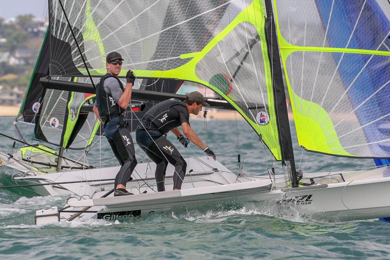 Peter Burling, Blair Tuke - Day 3 - Oceanbridge NZL Sailing Regatta, February 2019 photo copyright Michael Brown, Yachting New Zealand taken at Royal Akarana Yacht Club and featuring the 49er class