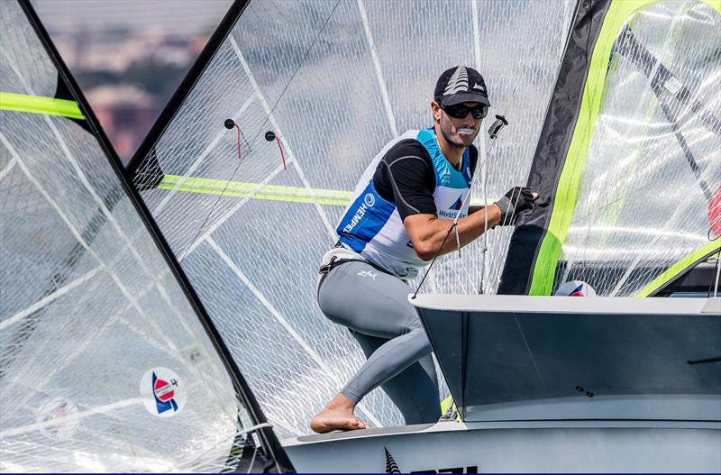 Peter Burling - NZL - Hempel Sailing World Cup - Genoa - April 2019 photo copyright Jesus Renedo / Sailing Energy taken at Yacht Club Italiano and featuring the 49er class