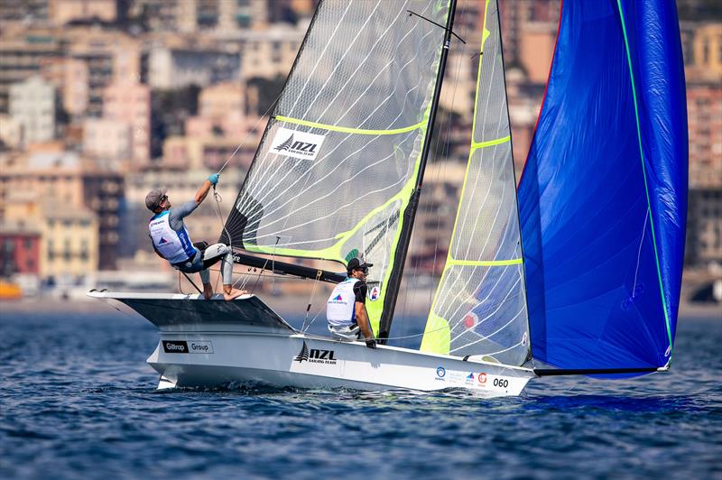 Peter Burling and Blair Tuke - 49er - NZL- Day 4 - Hempel Sailing World Cup - Genoa - April 2019 - photo © Jesus Renedo / Sailing Energy