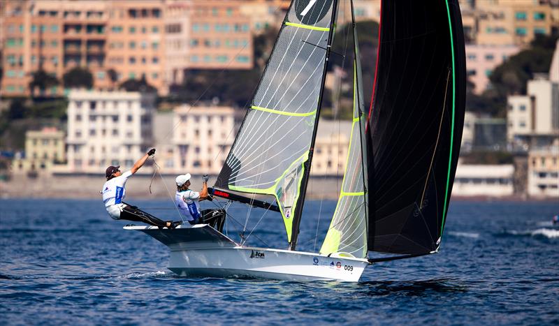  - 49er - NZL- Day 4 - Hempel Sailing World Cup - Genoa - April 2019 photo copyright Jesus Renedo / Sailing Energy taken at Yacht Club Italiano and featuring the 49er class