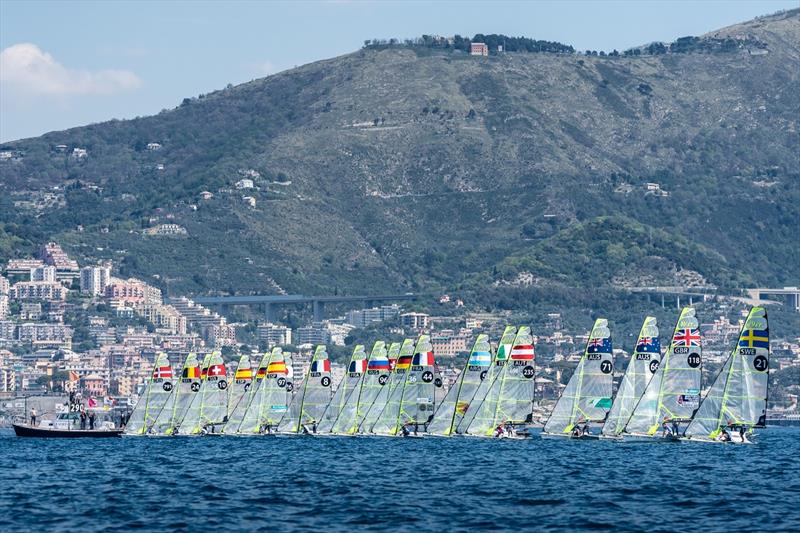 49er start - Genoa World Cup Series photo copyright Beau Outteridge taken at  and featuring the 49er class