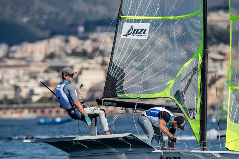 Peter Burling and Blair Tuke- 49er - NZL- Day 4 - Hempel Sailing World Cup - Genoa - April 2019 - photo © Jesus Renedo / Sailing Energy