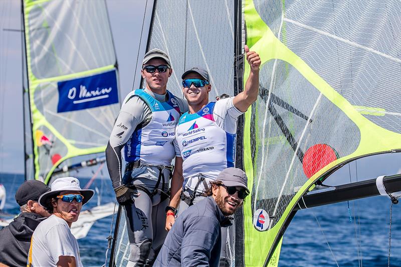 Isaac McHardy and William McKenzie - 49er - NZL- Day 6 - Hempel Sailing World Cup - Genoa - April 2019 - photo © Jesus Renedo / Sailing Energy